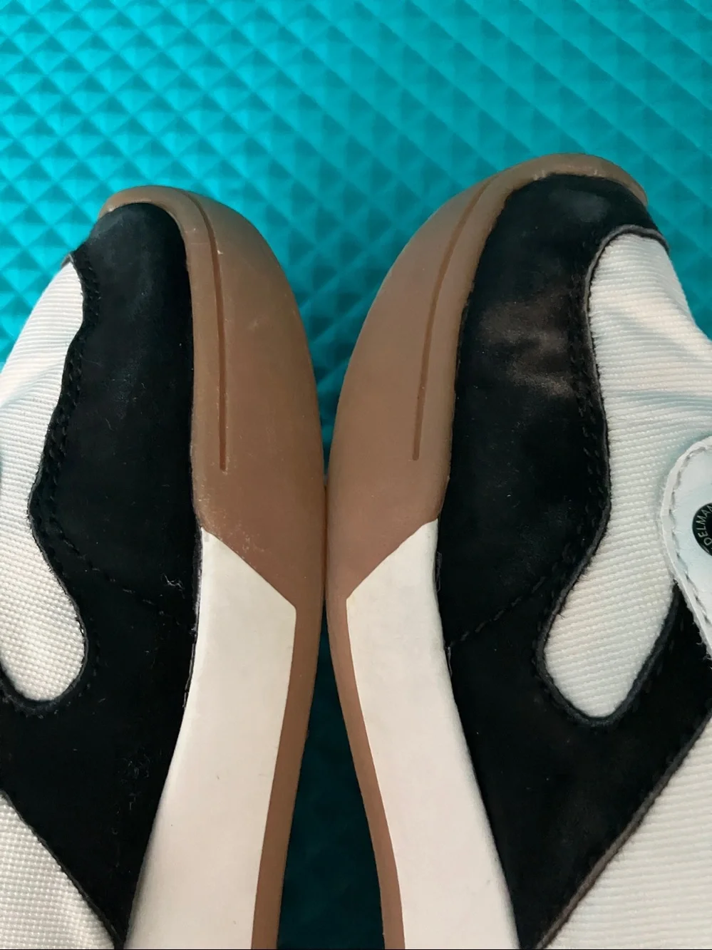 SAM EDELMAN Women Layla Black/White Suede Mixed Retro Inspired Sneakers | 8
